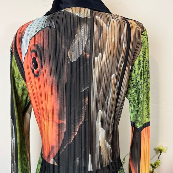 Arthur Apparel Box Pleat Shirt Dress | Abstract Nature Print | Size 6 | Free Peo - Picture 10 of 16
